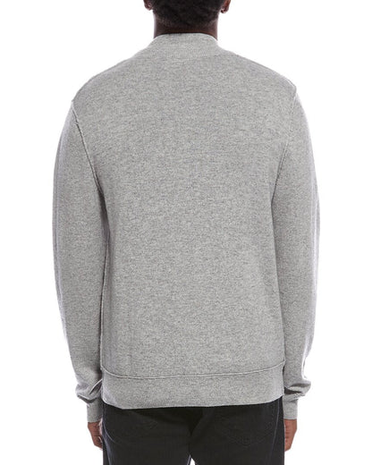 college wool & cashmere-blend zip-up cardigan