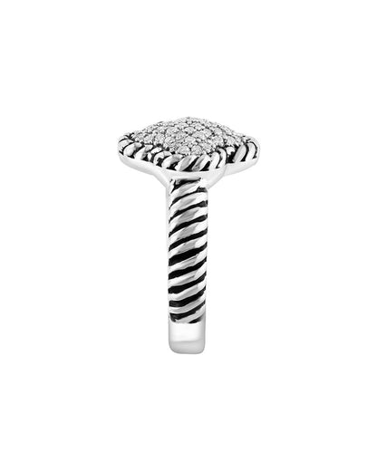 silver 0.23 ct. tw. diamond ring