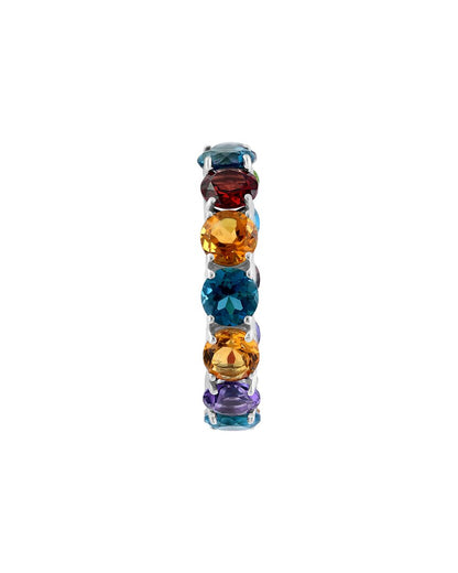silver 7.55 ct. tw. multi gemstone ring