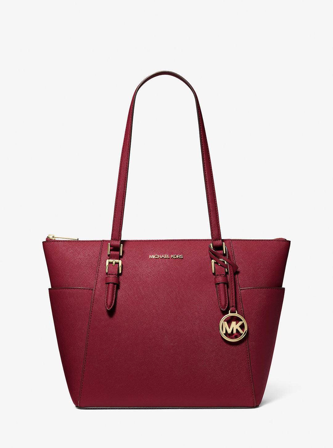charlotte large saffiano leather top-zip tote bag