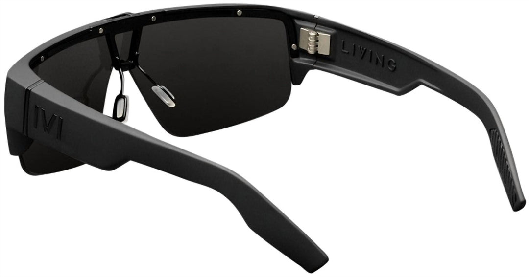 men's living sunglasses in matte black / grey lens