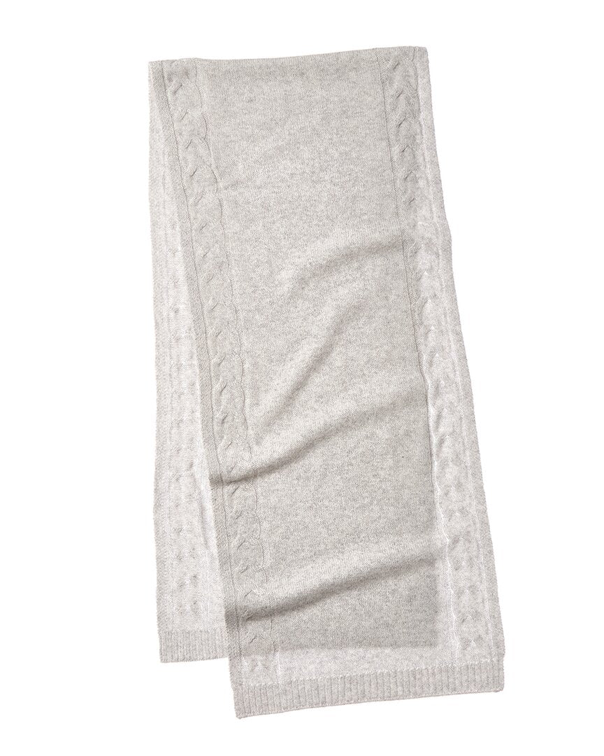 cable border cashmere scarf