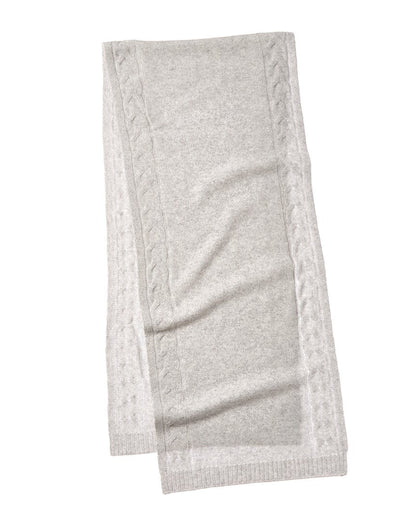 cable border cashmere scarf