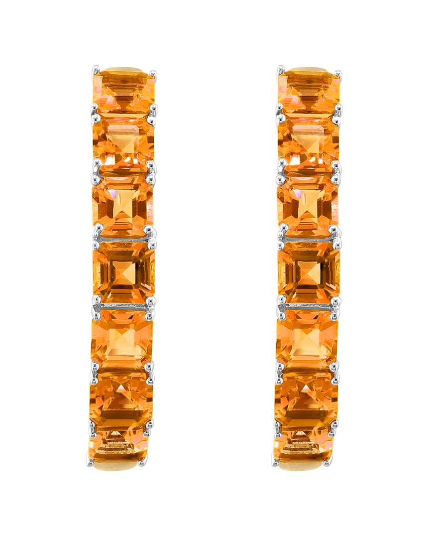 silver 8.95 ct. tw. citrine earrings