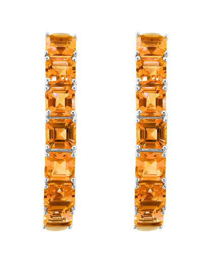 silver 8.95 ct. tw. citrine earrings