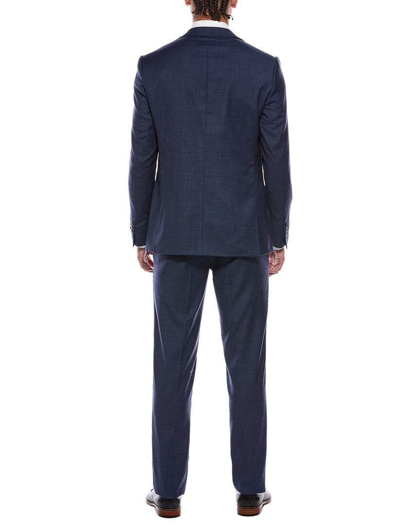 2pc wool suit with flat front pant