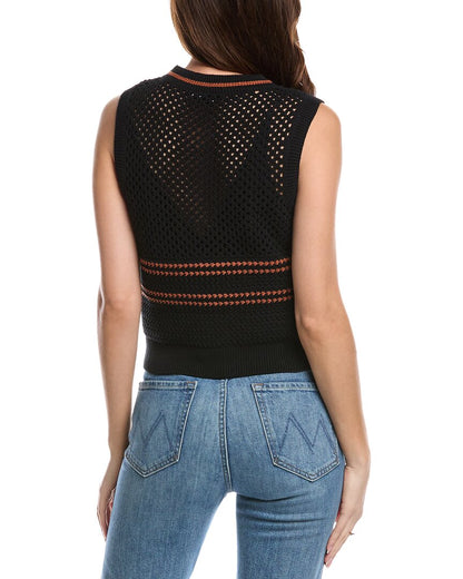 crochet mesh vest