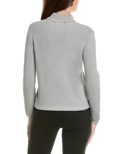 shaker turtleneck cashmere-blend sweater