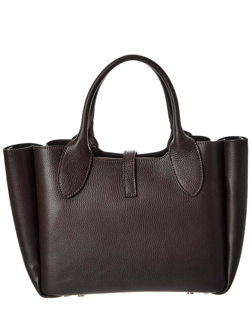 keira27 studded handle leather tote