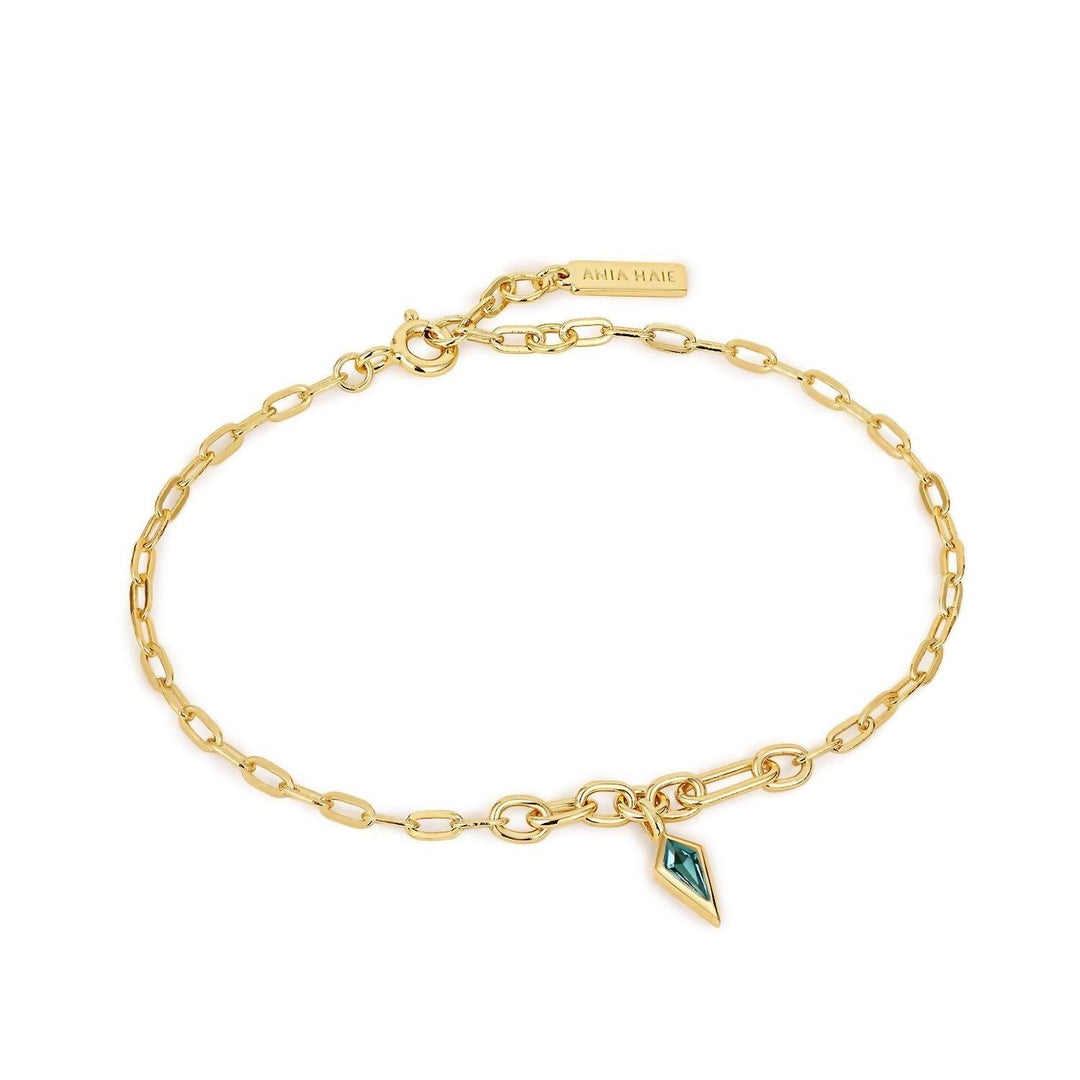 One Size - gold with teal stone