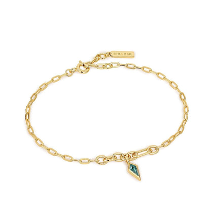 One Size - gold with teal stone