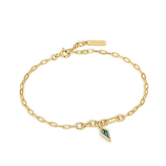 One Size - gold with teal stone
