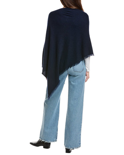 fringe jersey asymmetrical cashmere poncho