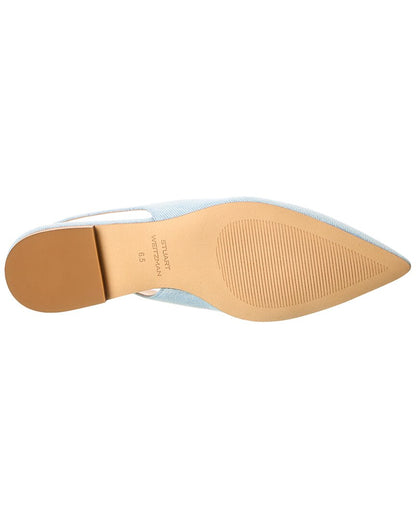 pearl denim slingback flat