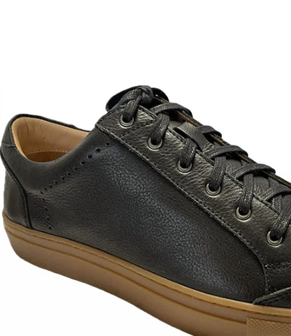 men's court lace-up shoe in black