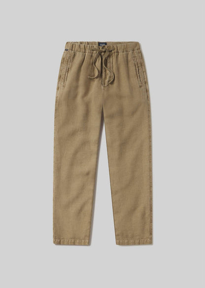 drawstring deck pant in dark khaki