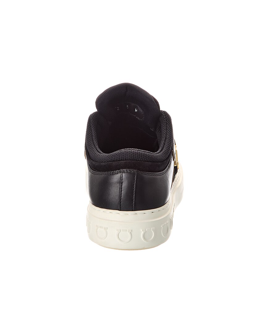 ferragamo beck suede & leather sneaker