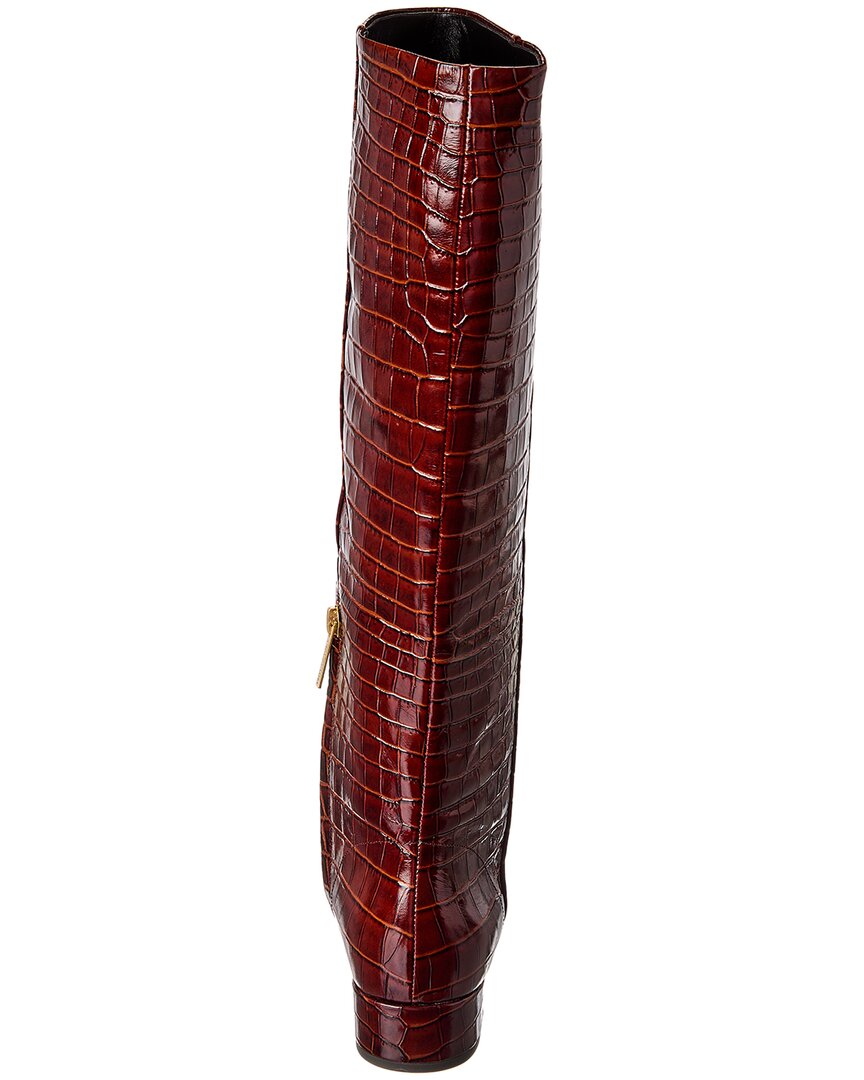 cecile croc-embossed leather knee-high boot