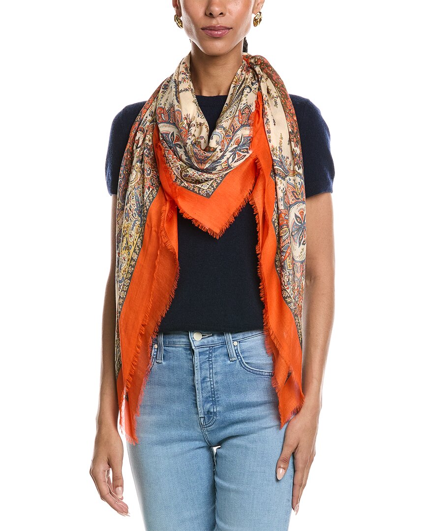 logo silk-blend shawl