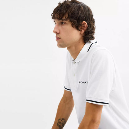 signature trim polo in organic cotton