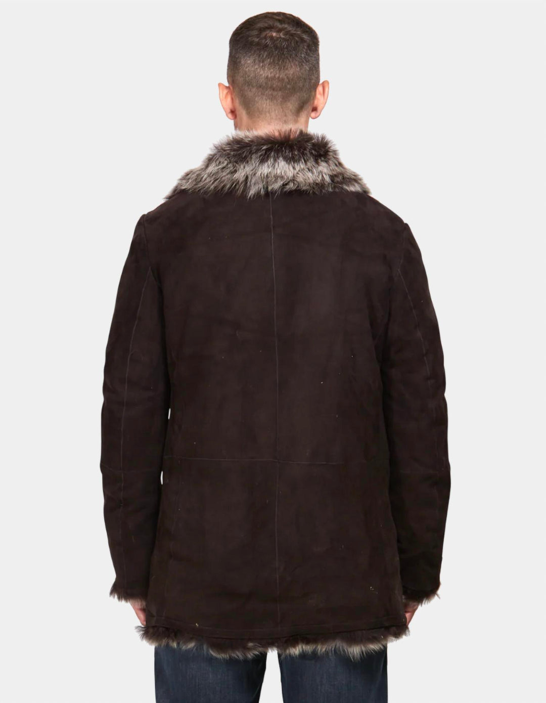 tyre pea coat in chocolate brown