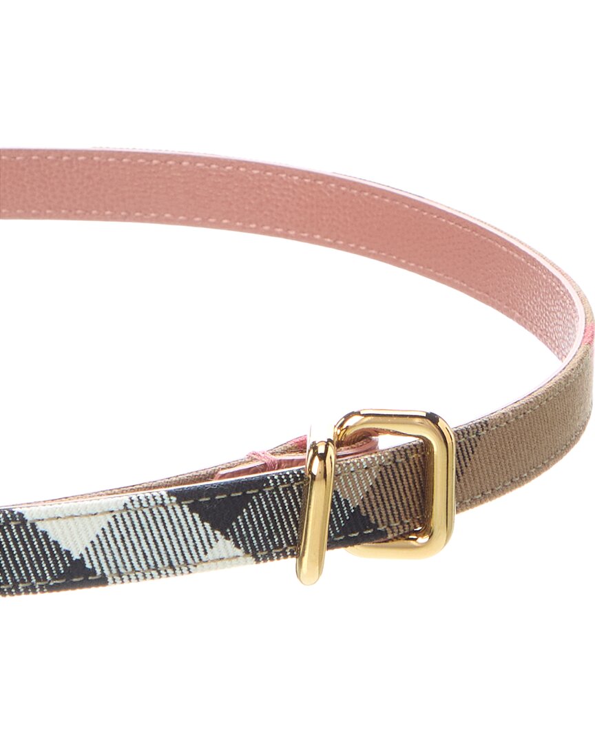 check canvas & leather belt
