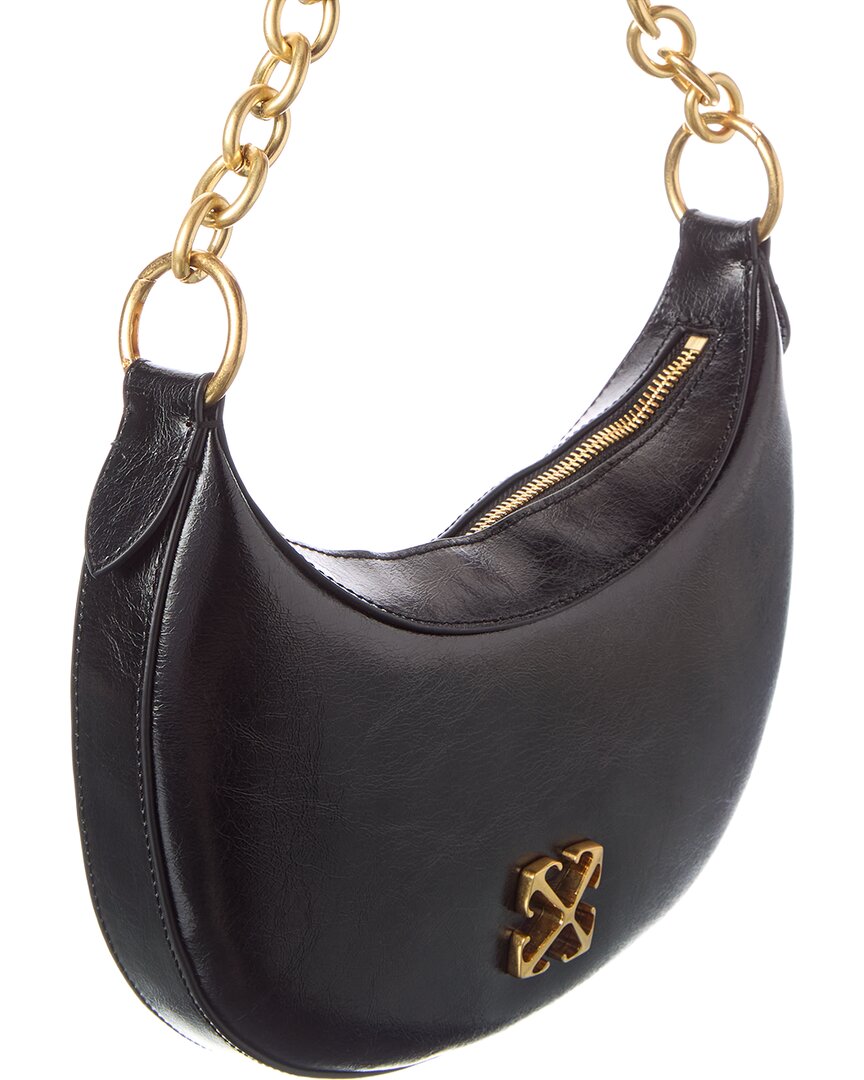 off-white hemisphere leather hobo bag