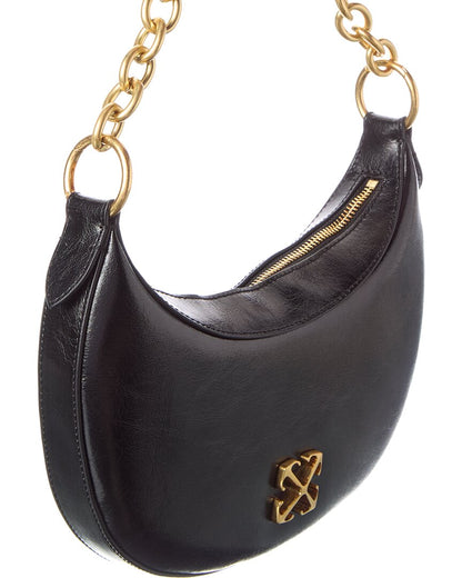 off-white hemisphere leather hobo bag