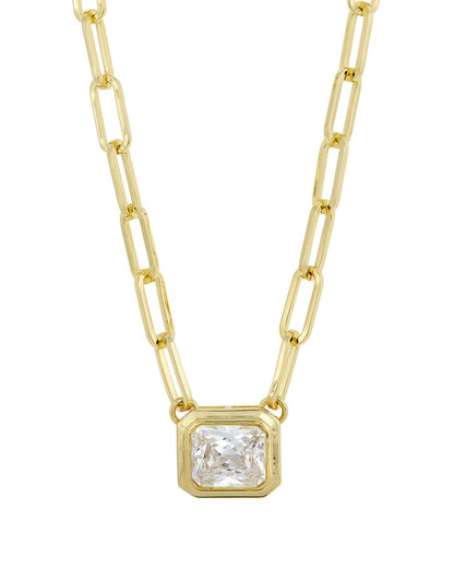 silver  cz statement necklace