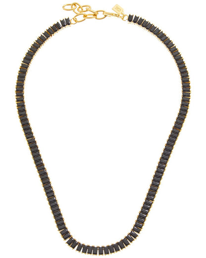 18k plated cz statement necklace