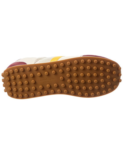 ferragamo canvas & suede sneaker
