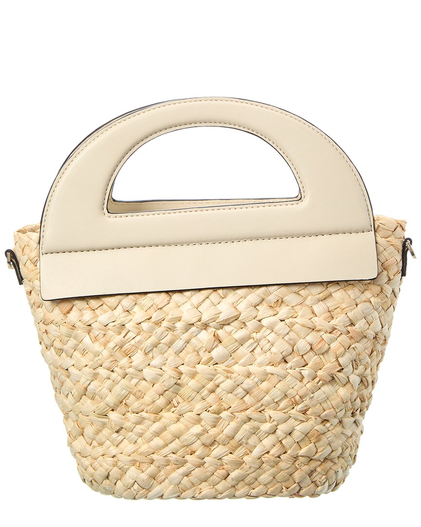 straw & leather bucket bag
