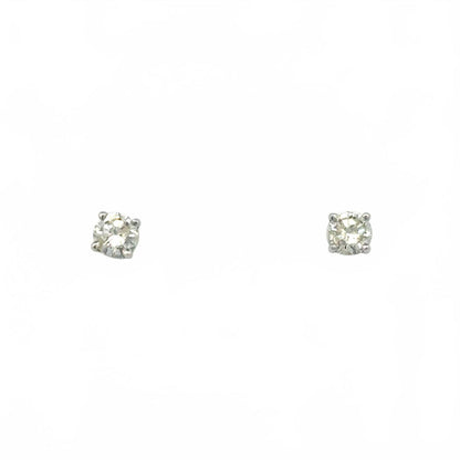 0.75 carat natural diamond round brilliant stud earrings in 14k white gold