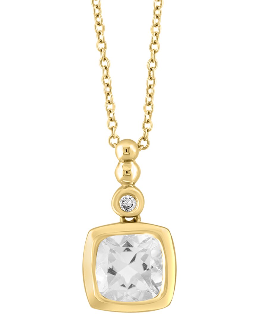 plated 1.35 ct. tw. white topaz, citrine necklace