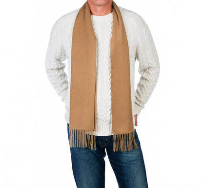 unisex douglas anthony cashmere blend scarf in tan