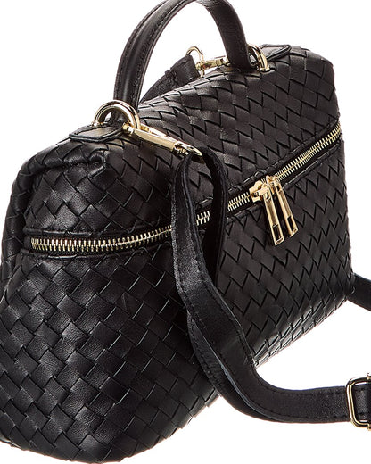 quinn hand-woven leather crossbody