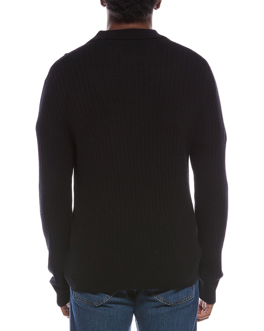 spread collar wool & cashmere-blend polo sweater