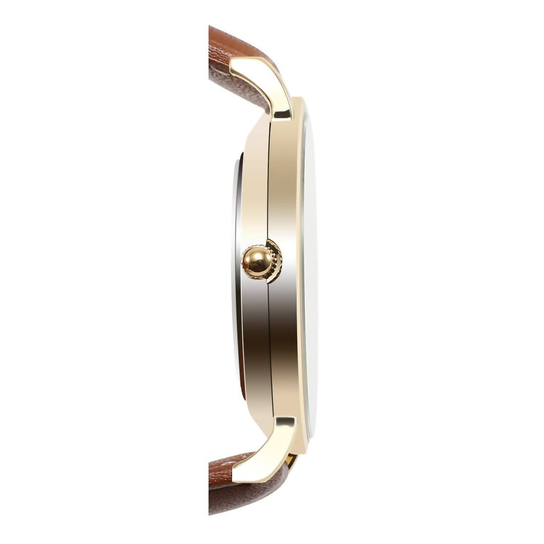 men's terry leather strap watch in cognac