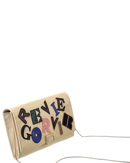 mini buckle patent wallet on chain