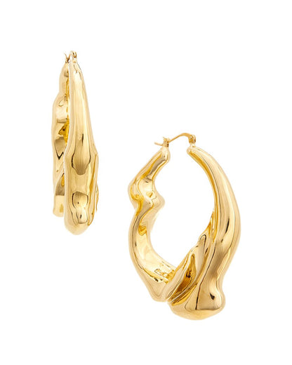 slim crushed hoop earrings