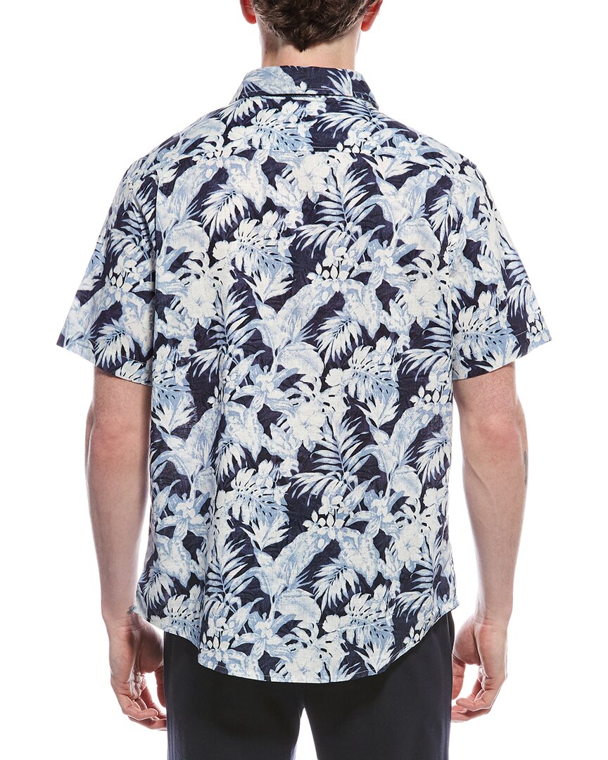 tropical linen-blend shirt