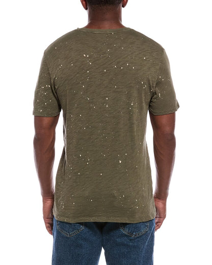 slub jersey v-neck shirt