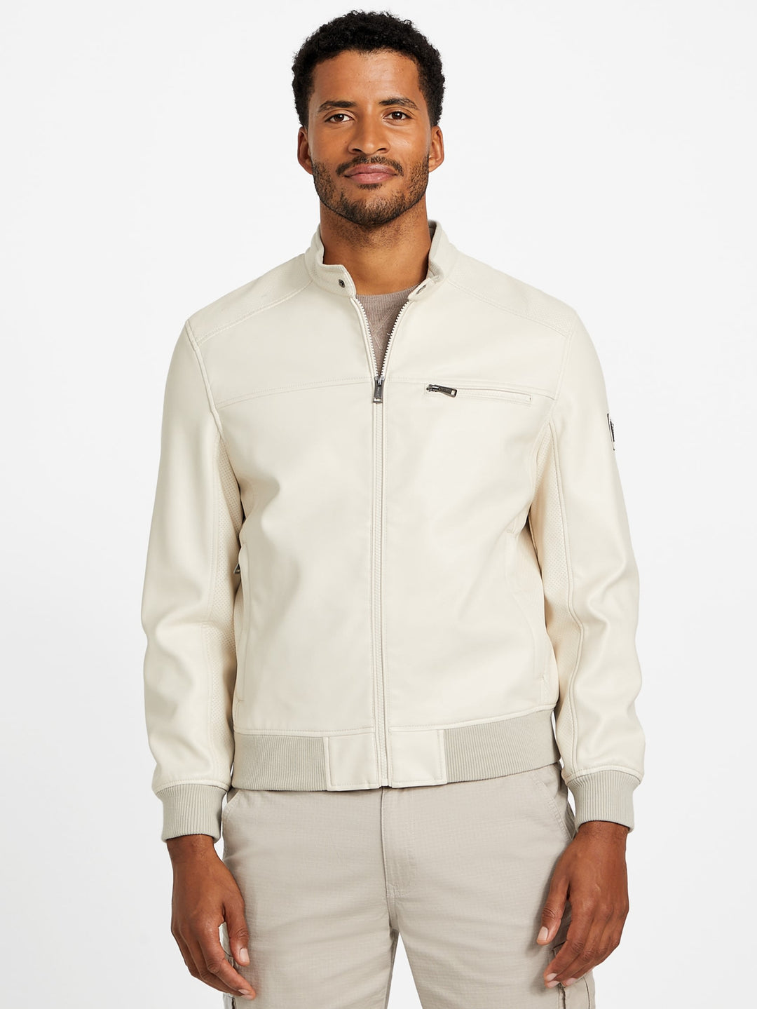 faris faux-leather biker jacket