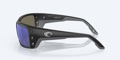 men's permit sunglasses in matte black/blue mirror 580g