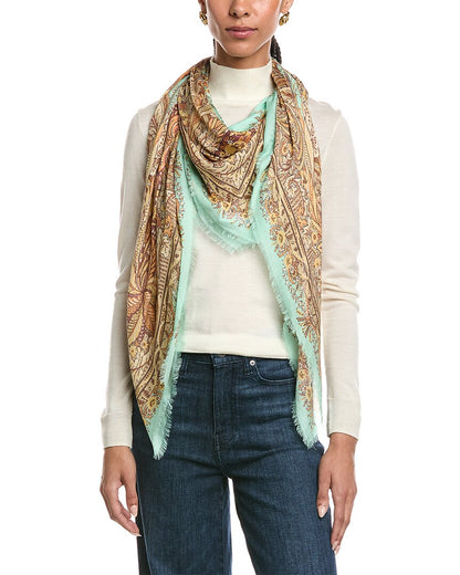 logo silk-blend shawl