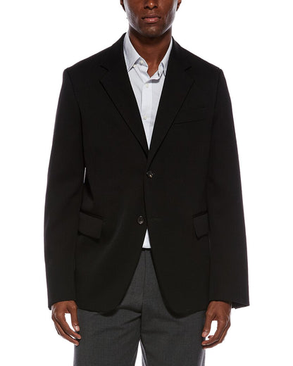 single breasted boxy wool jacket