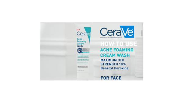 Maximum Strength Acne Foaming Cream Wash with 10% BPO for Face & Body