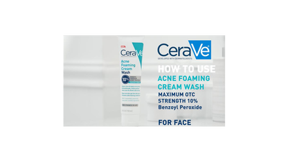 Maximum Strength Acne Foaming Cream Wash with 10% BPO for Face & Body