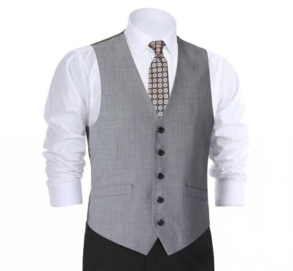 prestige single breasted vest in light gray