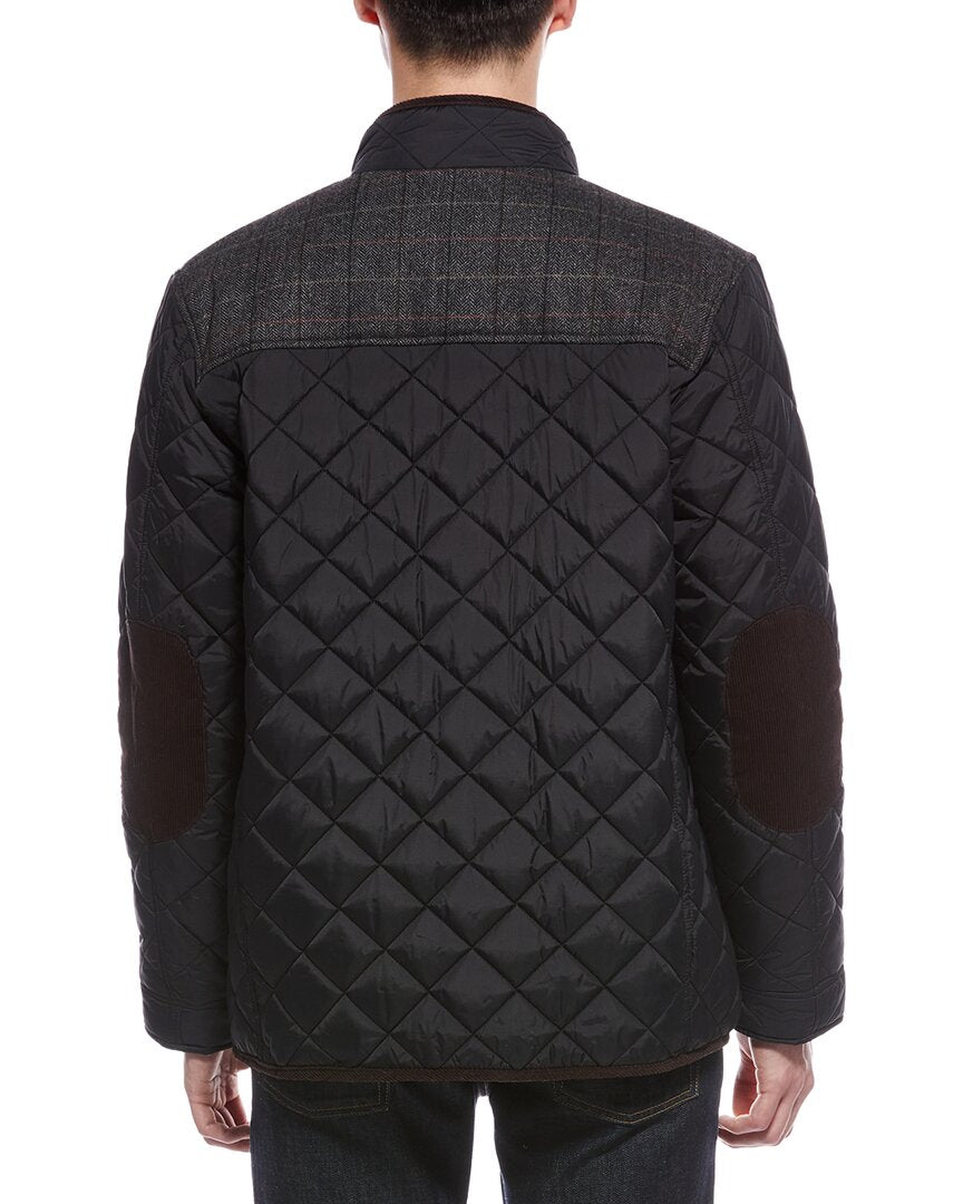 diamond quilt wool-blend barn jacket